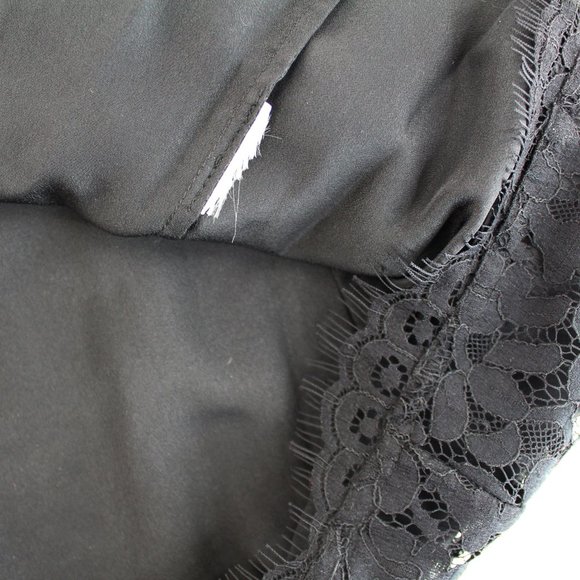 Joie Black Allover Floral Lace Nikolina B Dress Cotton Nylon Sleeveless V-neck M - Picture 11 of 16